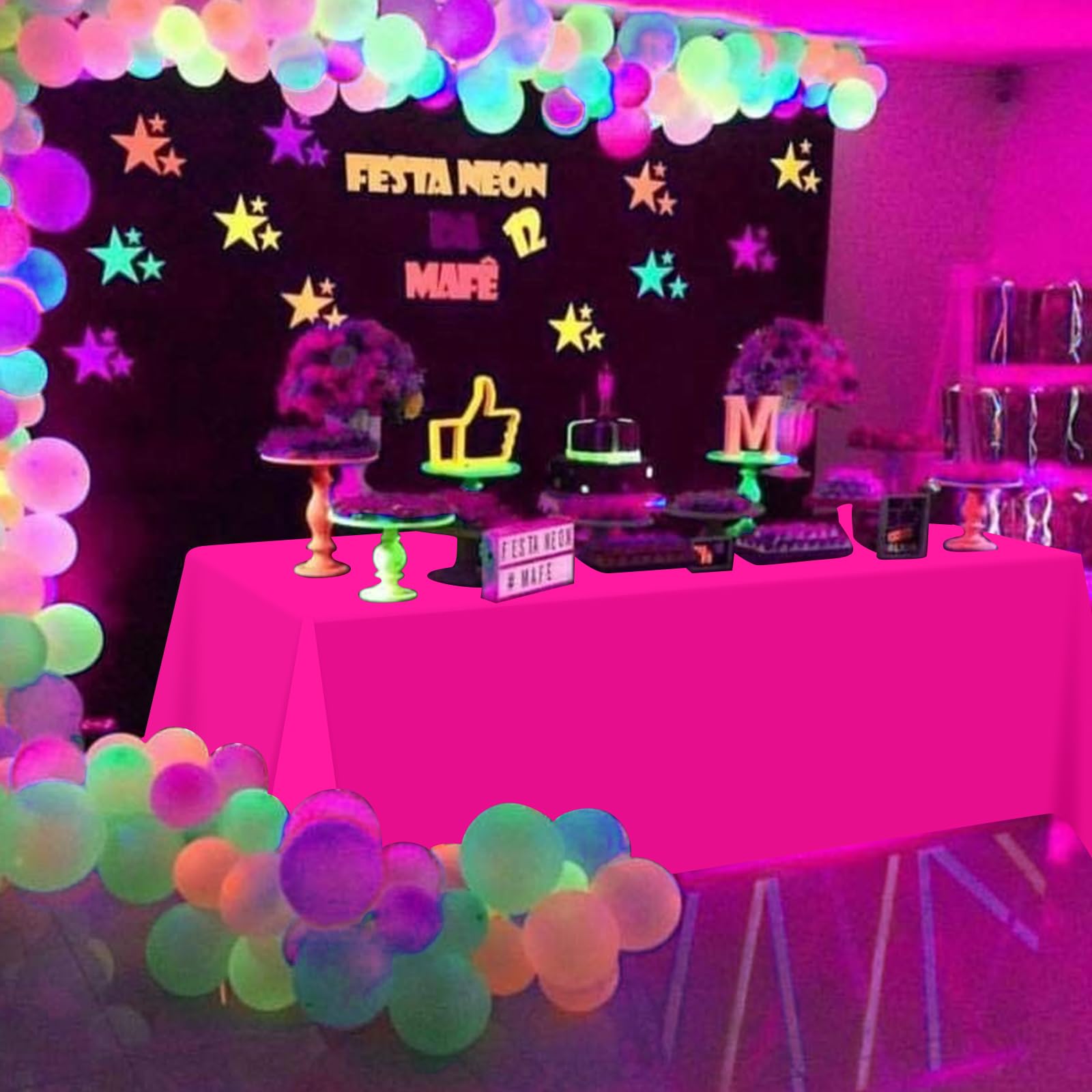 Fácil limpieza Hauwellter mantel neon listo para desechar tras la fiesta