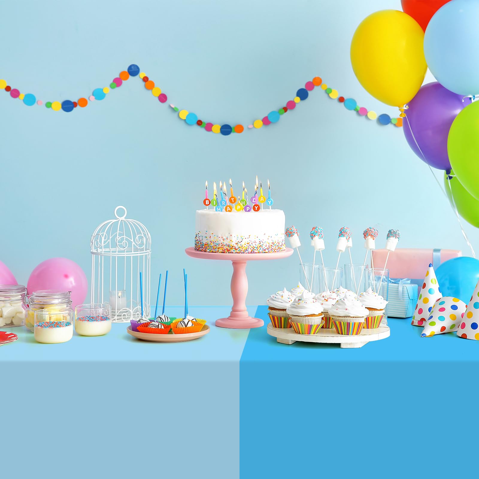 Mantel desechable Hauwellter azul gradiente facilita la limpieza tras la celebración