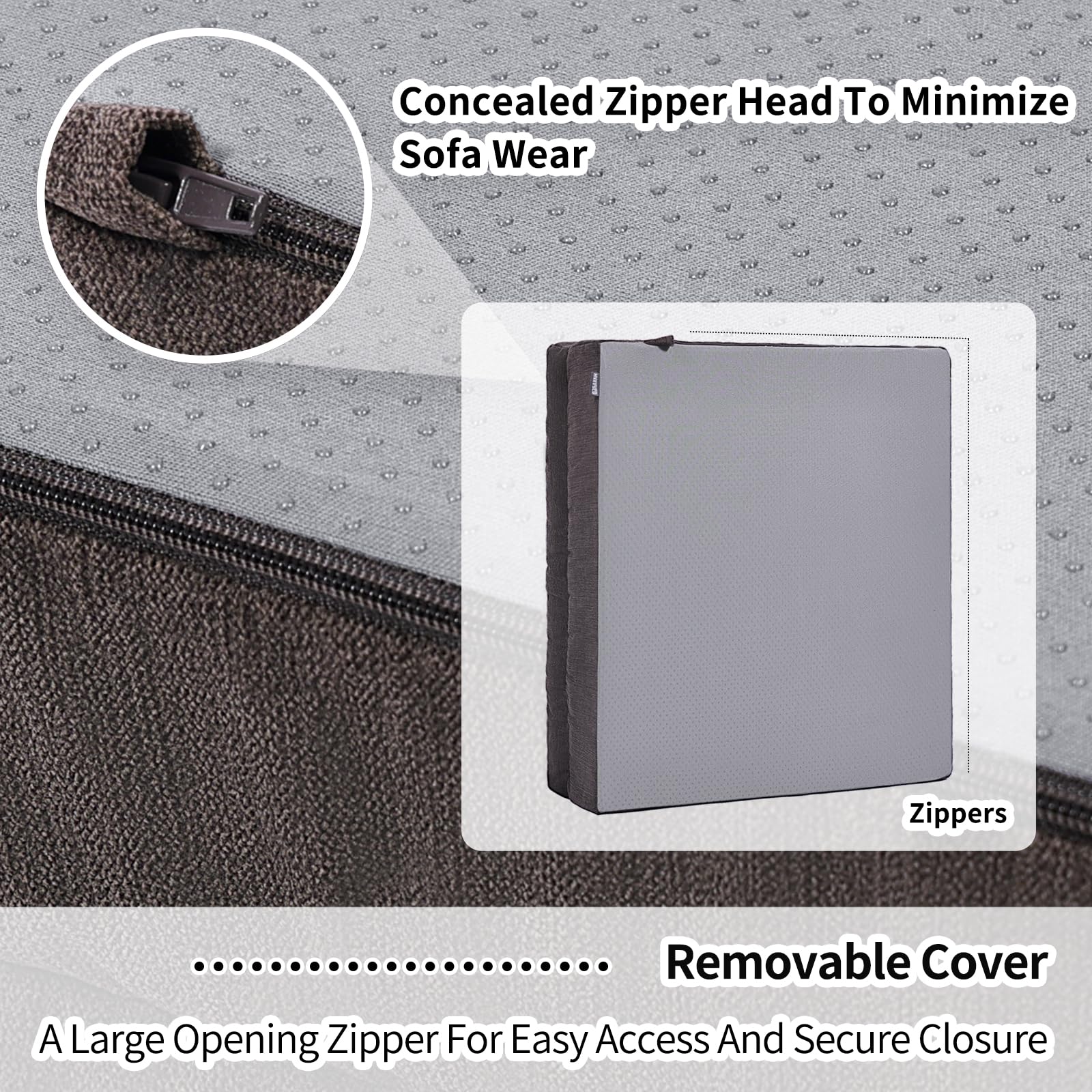 HAVARGO cojin reclinable funda con cremallera fácil de limpiar
