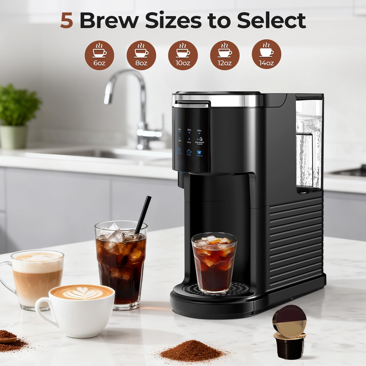 Havato tanque de agua removible de 40 oz para múltiples tazas