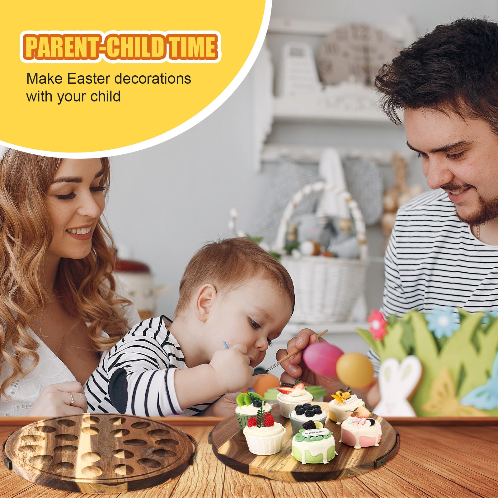 Presentación elegante en la mesa para Pascua y celebraciones.