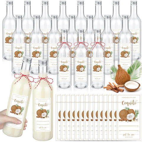 Botellas plásticas Havawish de 25 oz para coquito, ideales para regalos festivos.