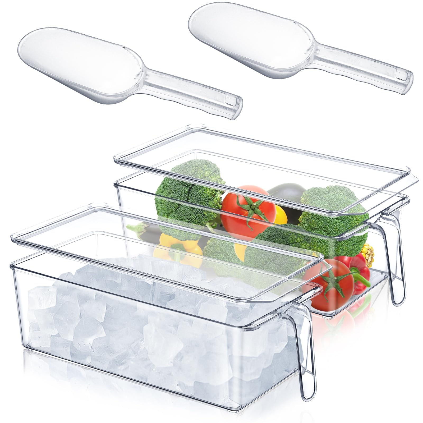 Havawish: contenedores de hielo rectangulares con tapas para almacenamiento seguro.