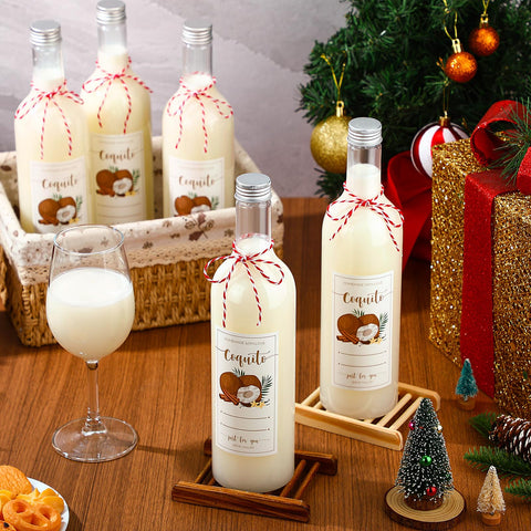 Etiquetas hechas con amor Havawish para regalos caseros de coquito.