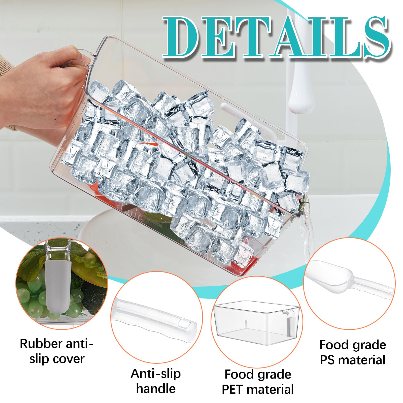 Havawish pala para hielo, asa extensible para servicio rápido.