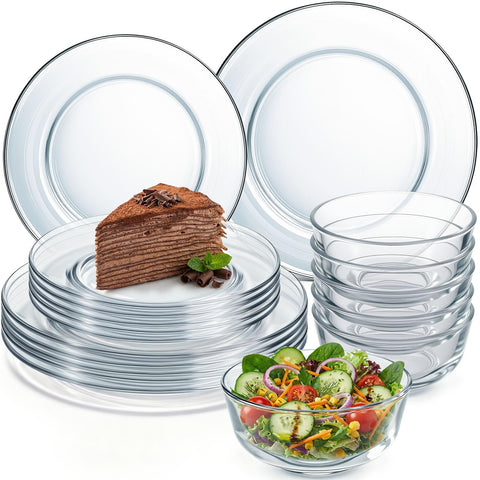 Plato Havawish de 7 pulgadas en vidrio claro, ideal para porciones pequeñas.