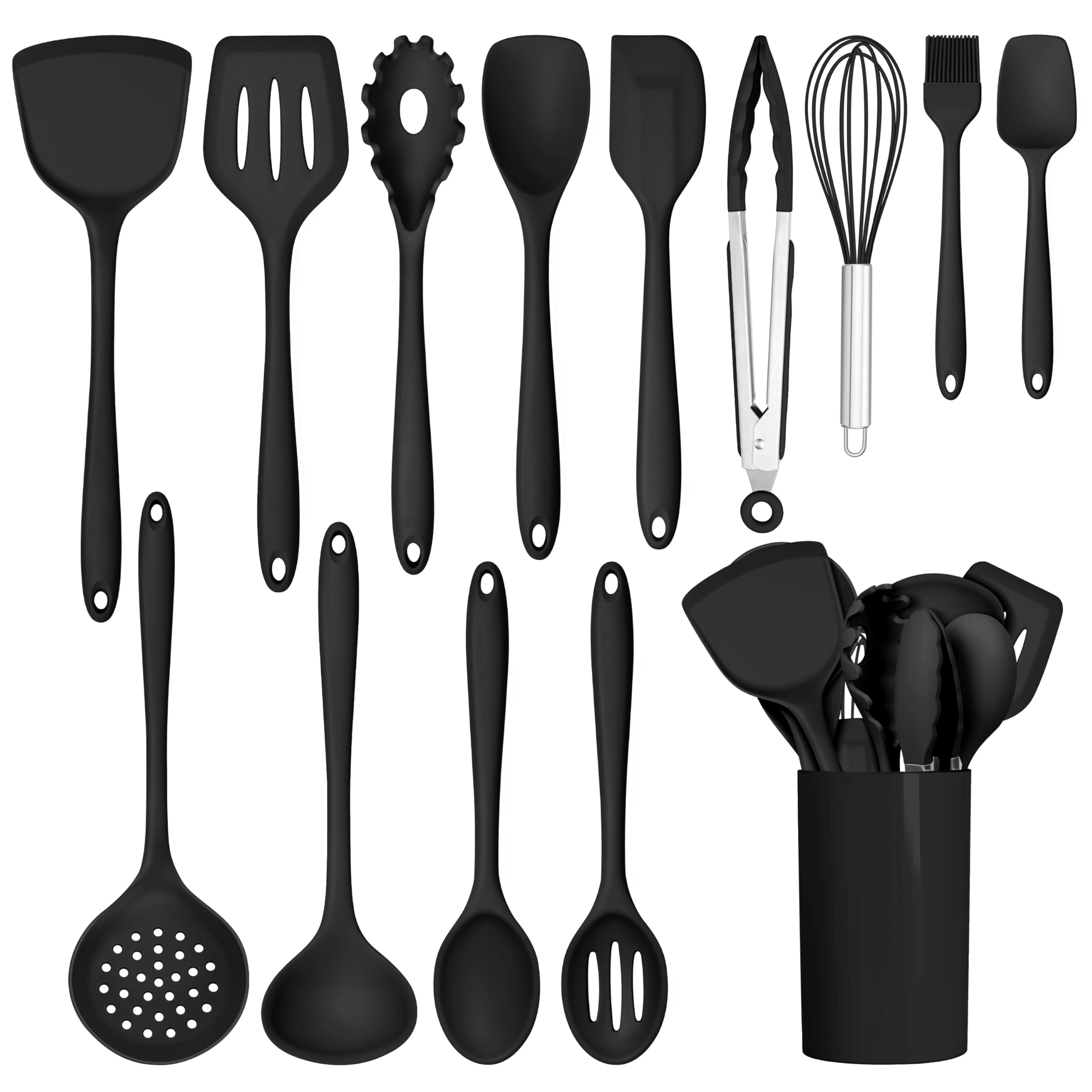 HaWare conjunto utensilios silicona 14 piezas, aptos para cocción segura y limpieza sencilla.