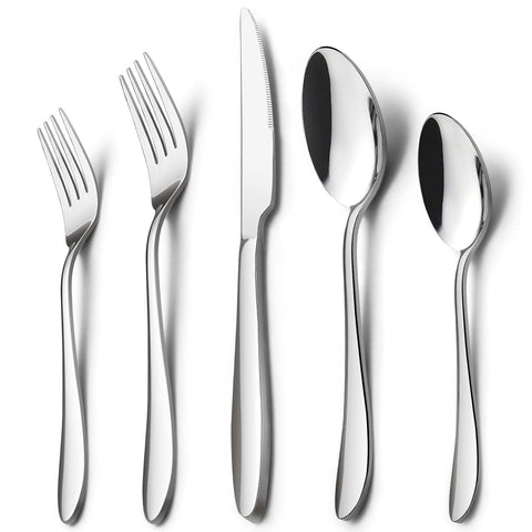 HaWare cubiertos 10 piezas para 2 con acabado espejo, ideales para cenas diarias