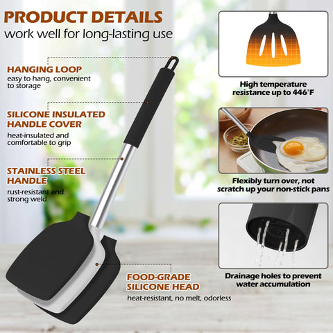 Cucharon de sopa de silicona suave, compatible con sartenes antiadherentes HaWare