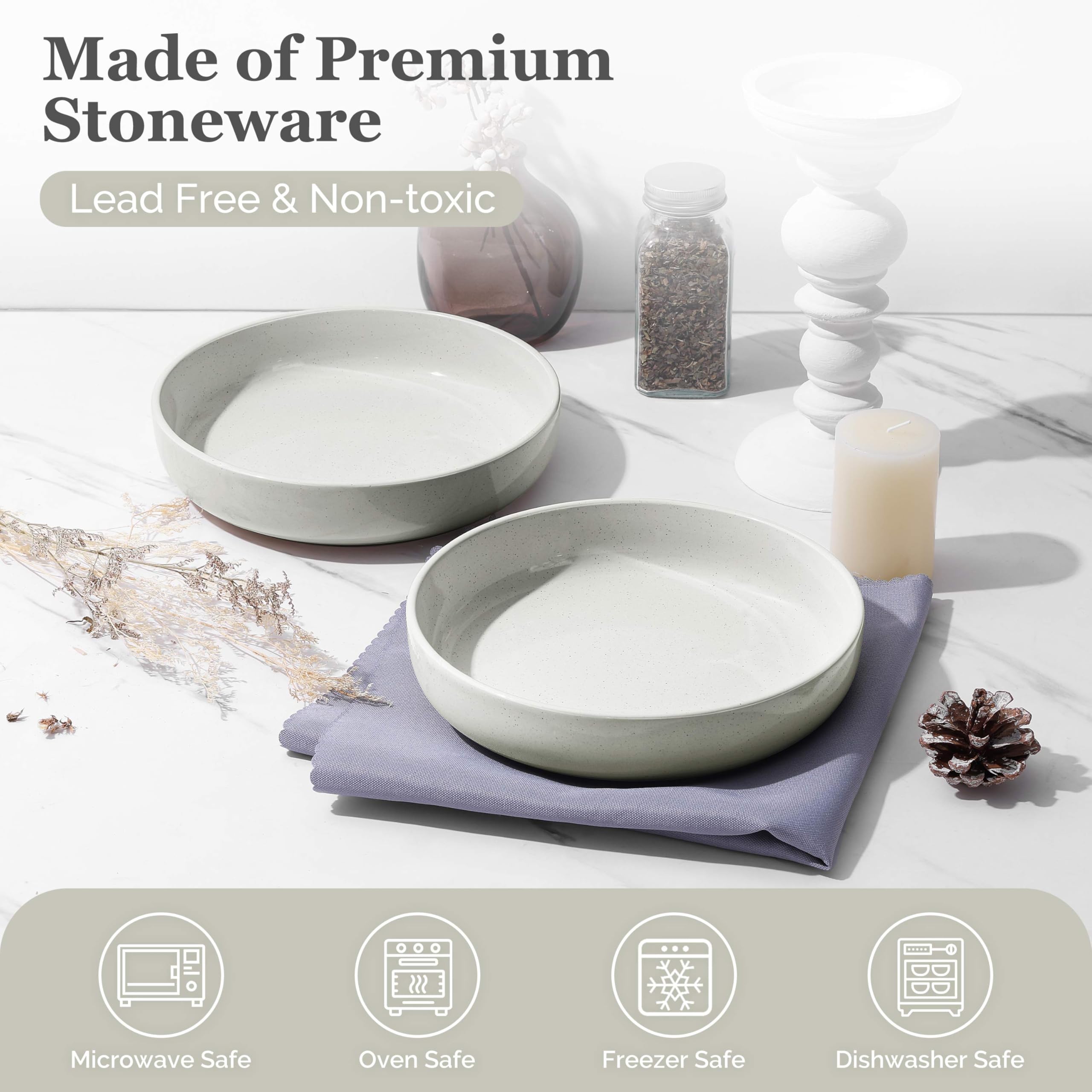 HaWare cuencos para pasta 33oz, diseño amplio y estable.