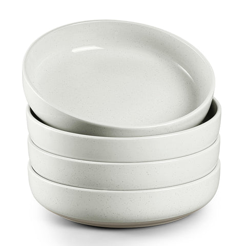HaWare cuencos para pasta en blanco lechoso, aptos para microondas y hornear.