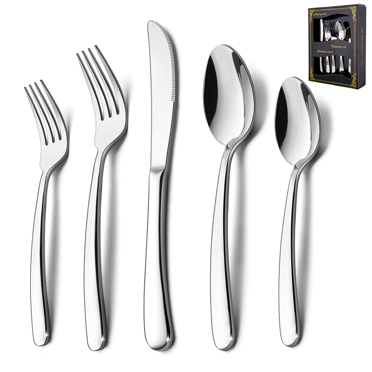 Conjunto HaWare 20 piezas con brillo espejo para mesa elegante en casa.