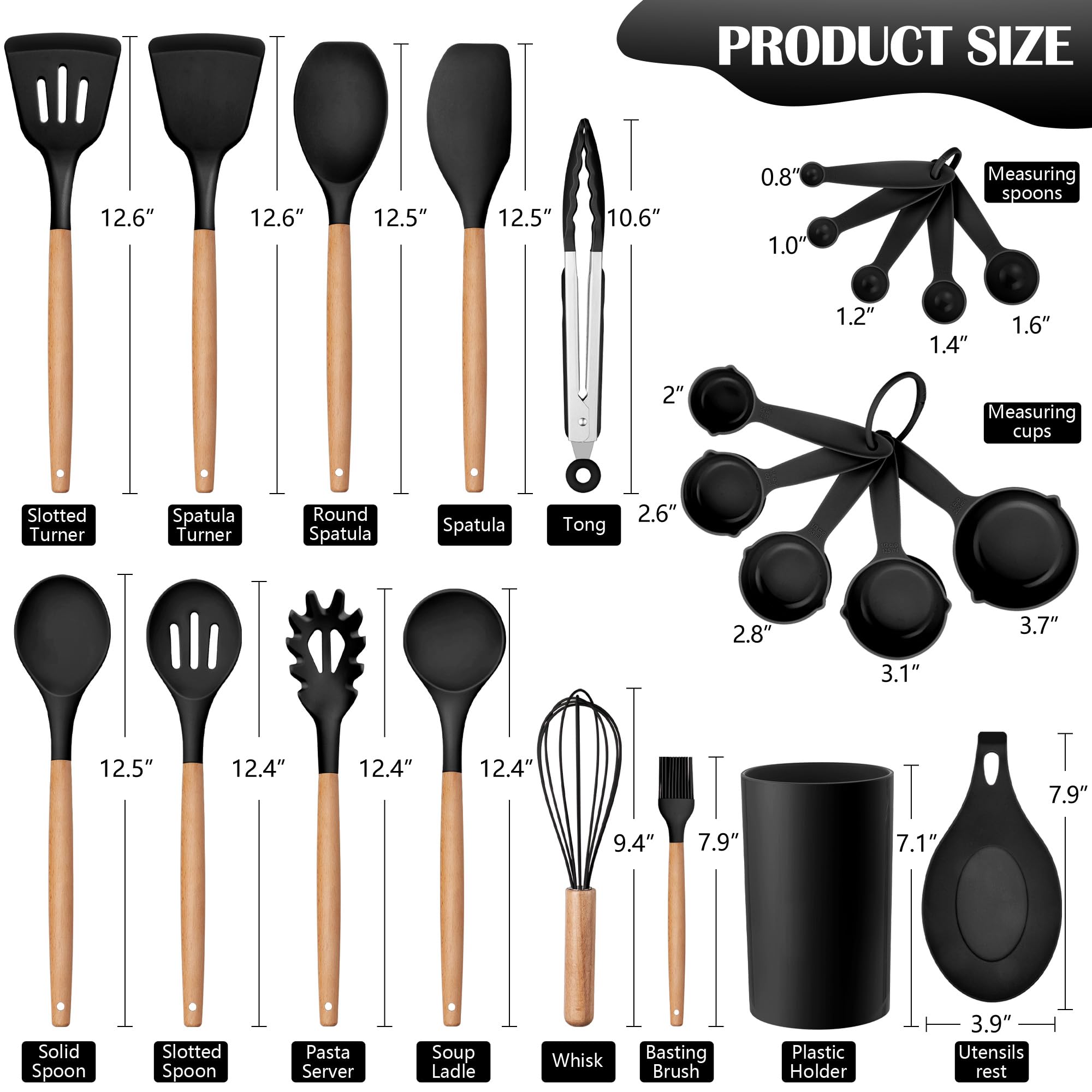 HaWare: utensilios de silicona para cocinar sin rayar sartenes antiadherentes.