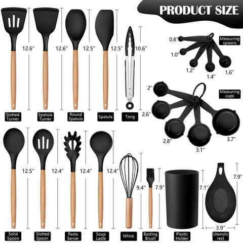 HaWare: utensilios de silicona para cocinar sin rayar sartenes antiadherentes.