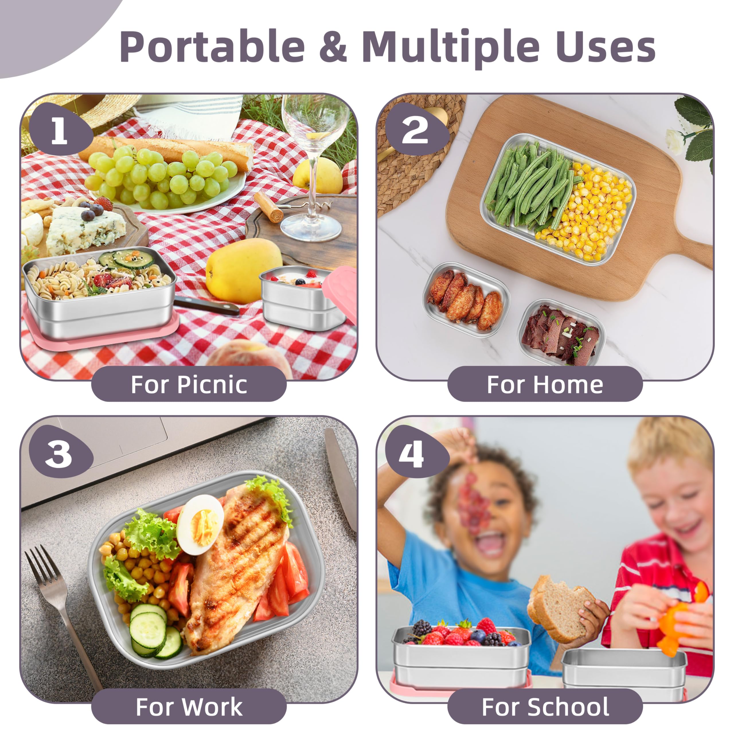 Uso multifuncional para comidas y meriendas, con compartimentos prácticos