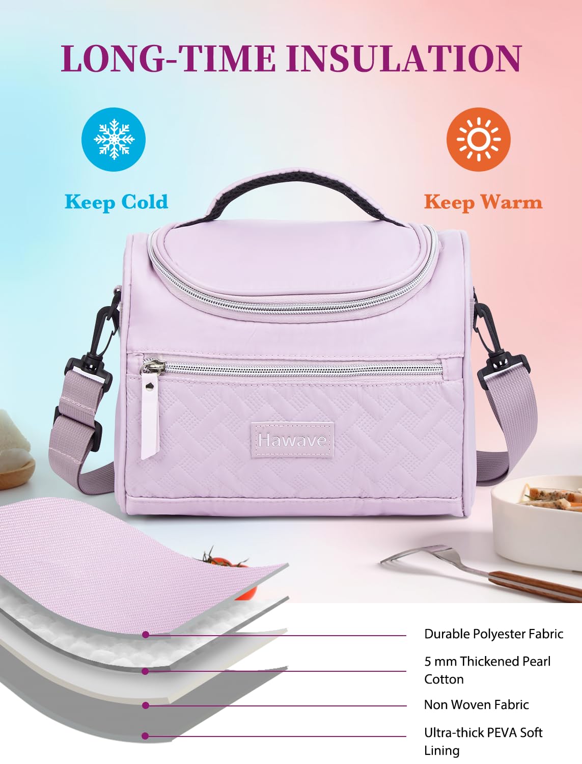 Hawave bolsa-lunch 8L de capacidad para almuerzo y snacks.