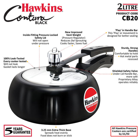 Hawkins Contura 2L sello de seguridad evita apertura prematura