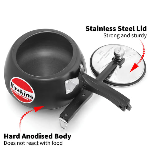 Tapa interior dura anodizada de Hawkins Contura 3 L para seguridad.