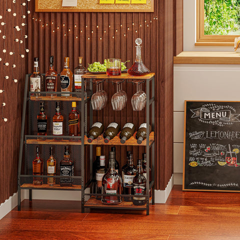Hayexiha porta-copas-tres-filasy-cuatro-botellas: acceso rápido a copas y botellas para reuniones.