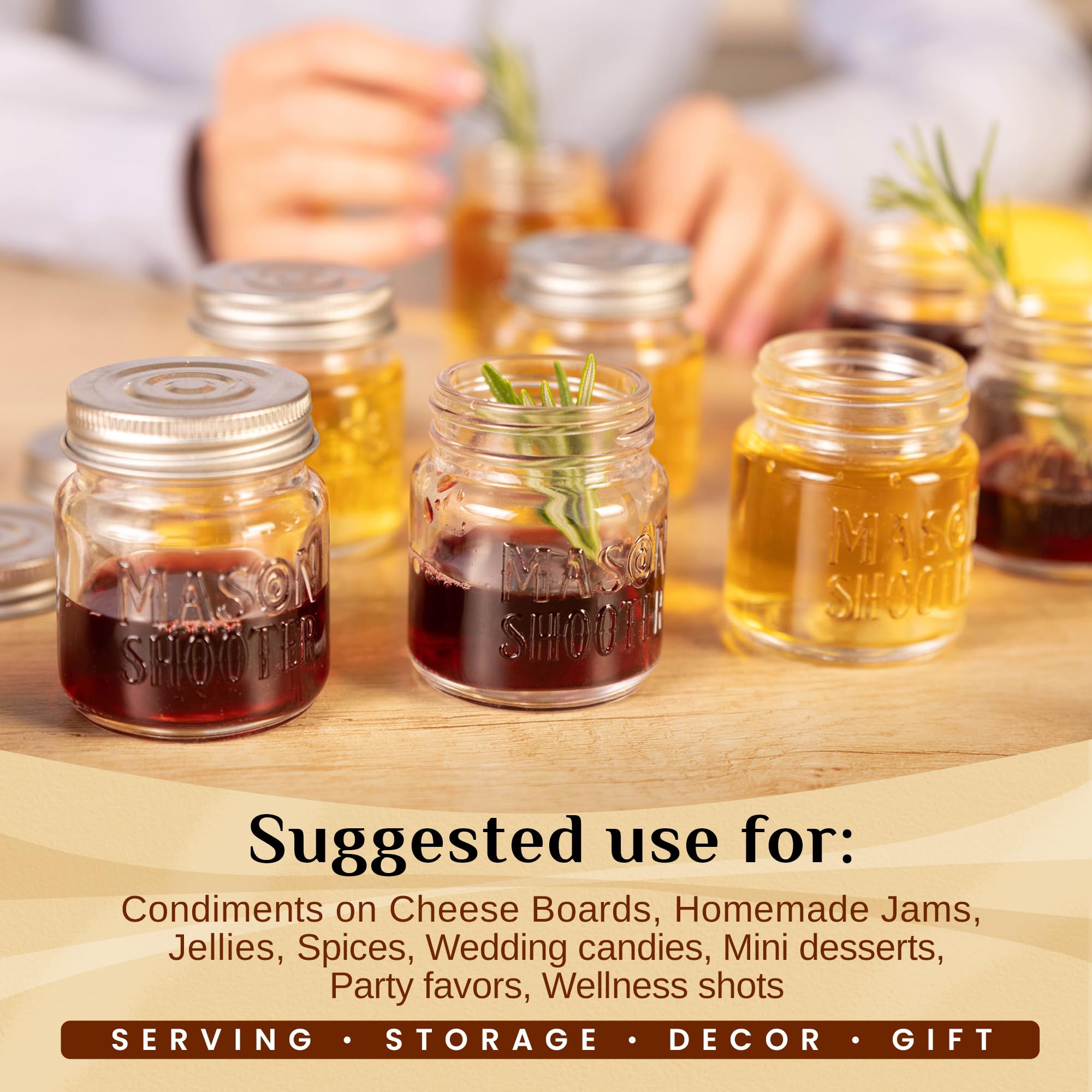 Conjunto de 8 piezas, ideal para degustaciones temáticas en reuniones.