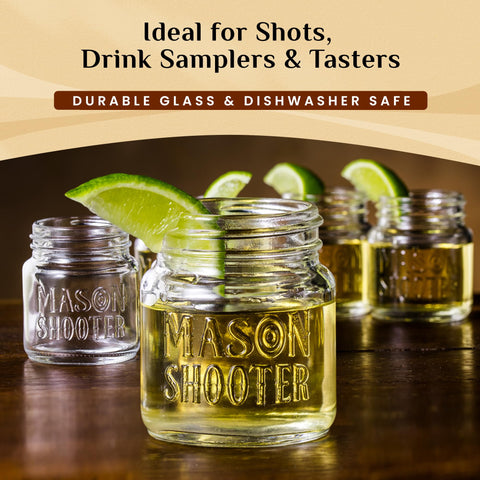 Vasos transparentes con toque clásico, combinan con estilos western o rústico.