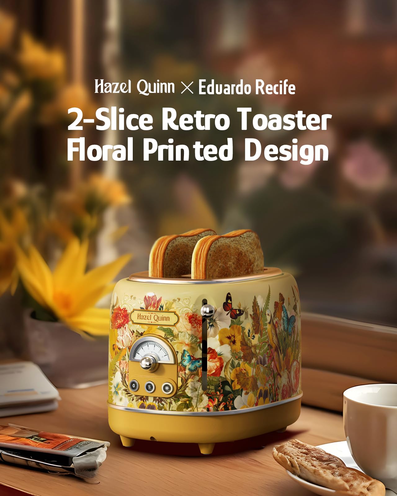 Hazel Quinn Tostadora con funciones Cancelar Descongelar y Recalentar para mayor comodidad diaria.