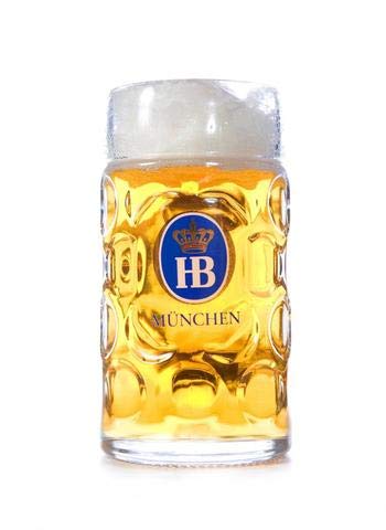 HB-101 Hofbrauhaus Munchen jarra cervecera con relieve acanalado frontal para disfrutar cerveza fría.