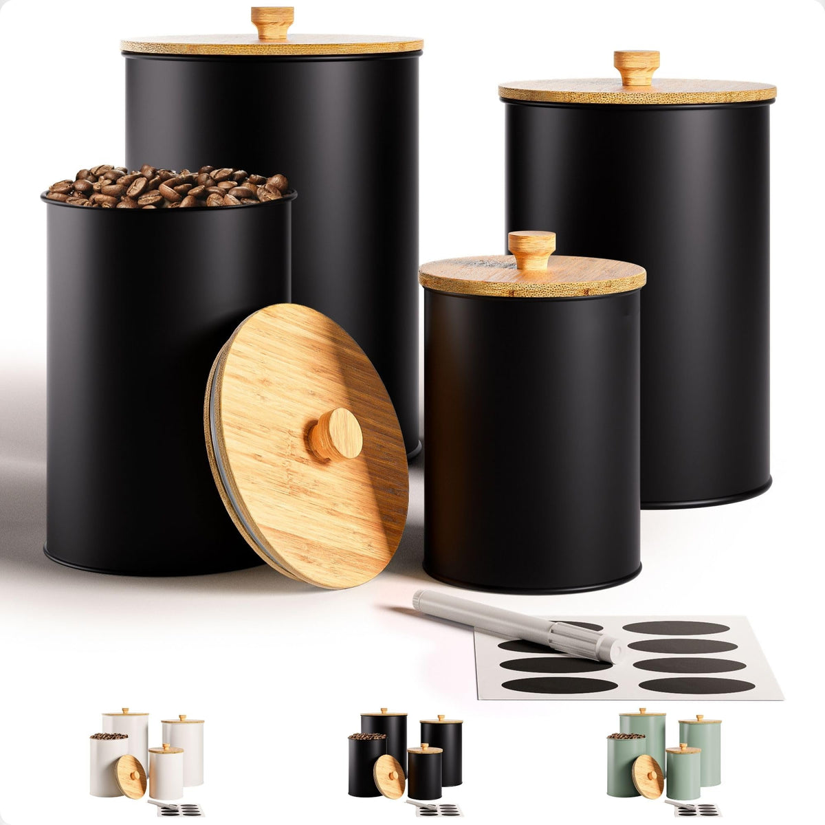 HB Design Co: tarros de cocina con tapas herméticas para conservar frescura