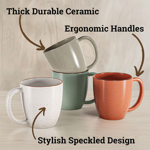 HB Design Co: taza cerámica con asa ergonómica, fácil de sostener durante largas mañanas.