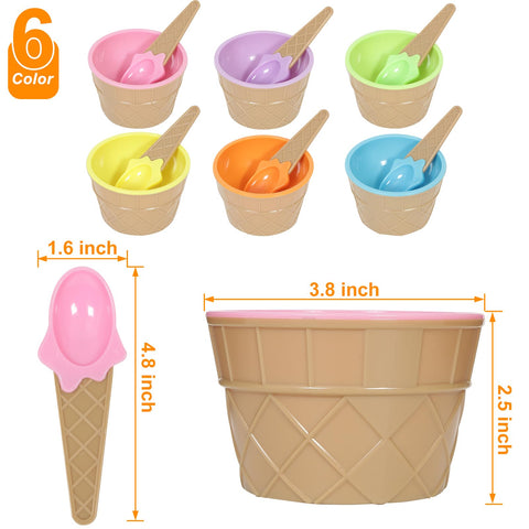 Cucharas de helado de plástico Hbaushun, 6 piezas, fáciles de usar y lavar