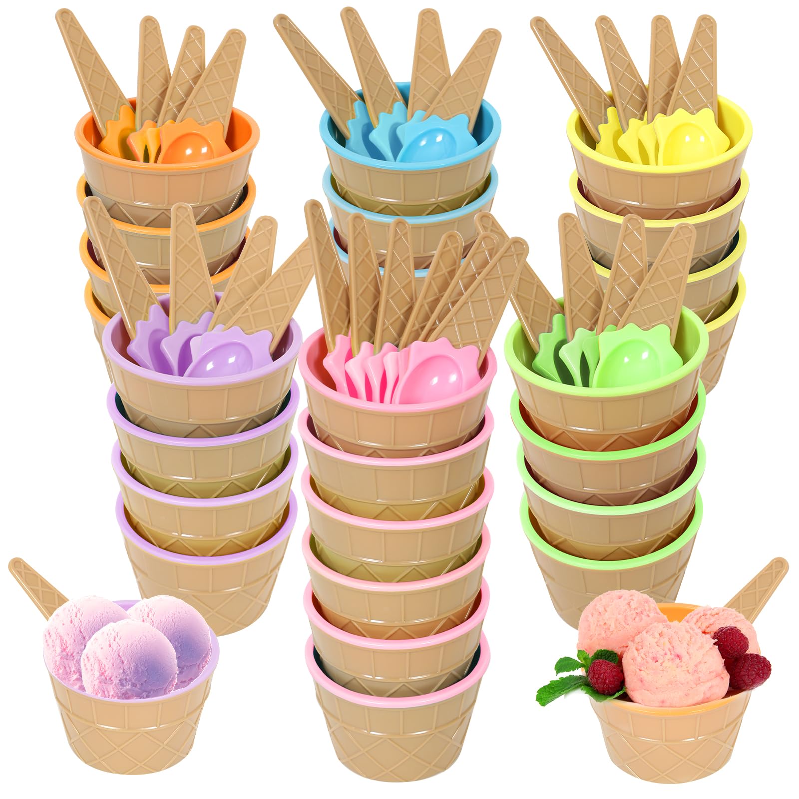 Hbaushun vasos helado plásticos 26 piezas, prácticos para porciones de postres.