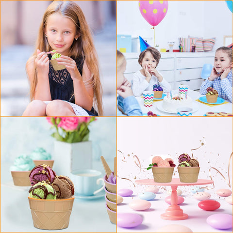Hbaushun vasos helado coloridos, perfectos para fiestas y buffets.