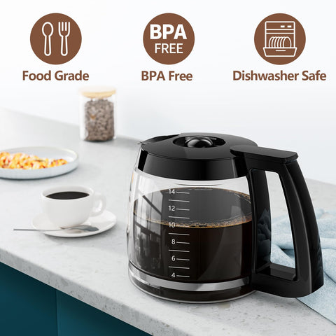 HBCyole jarra de repuesto de vidrio para cafetera Cuisinart, duradera y fiable