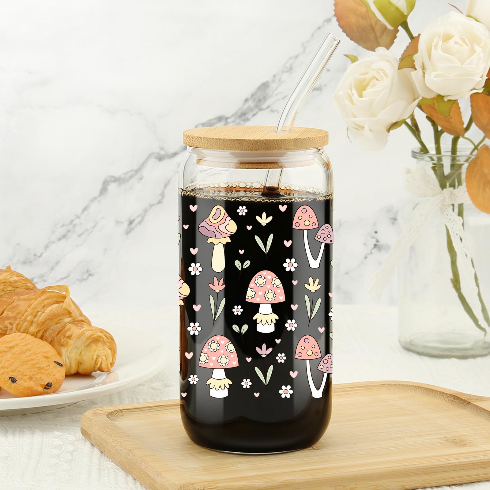 HBESTIE tumbler cristal 16oz estilo retro ideal para café frío.