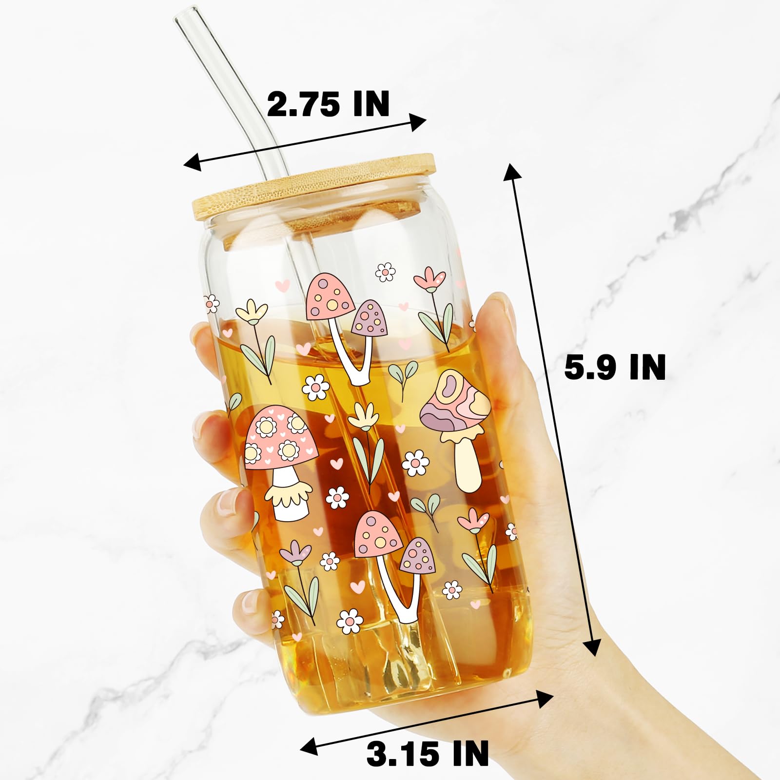HBESTIE vaso cristal tapa bambú resistente para uso diario.