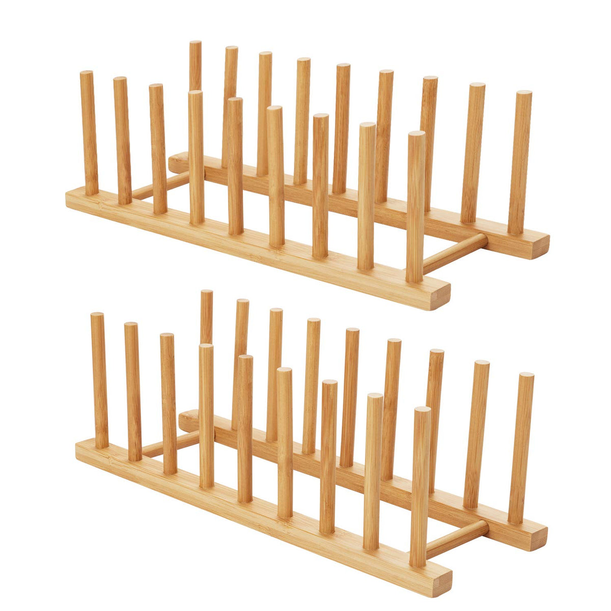 HBlife escurridor de bambú para platos, secado cómodo y ordenado.