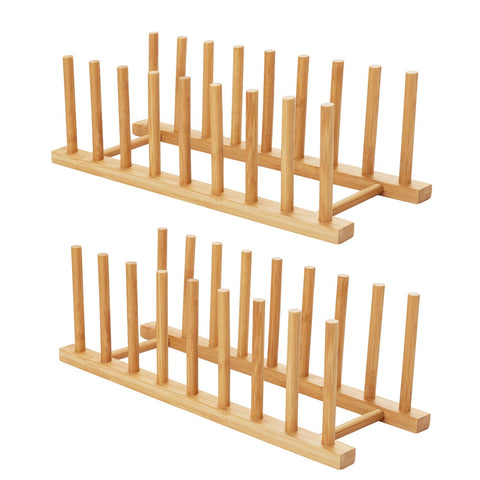 HBlife escurridor de bambú para platos, secado cómodo y ordenado.