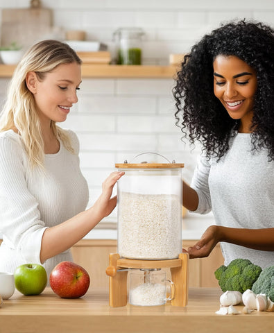Base estable para dispensador de arroz HBlife, ideal para encimeras.
