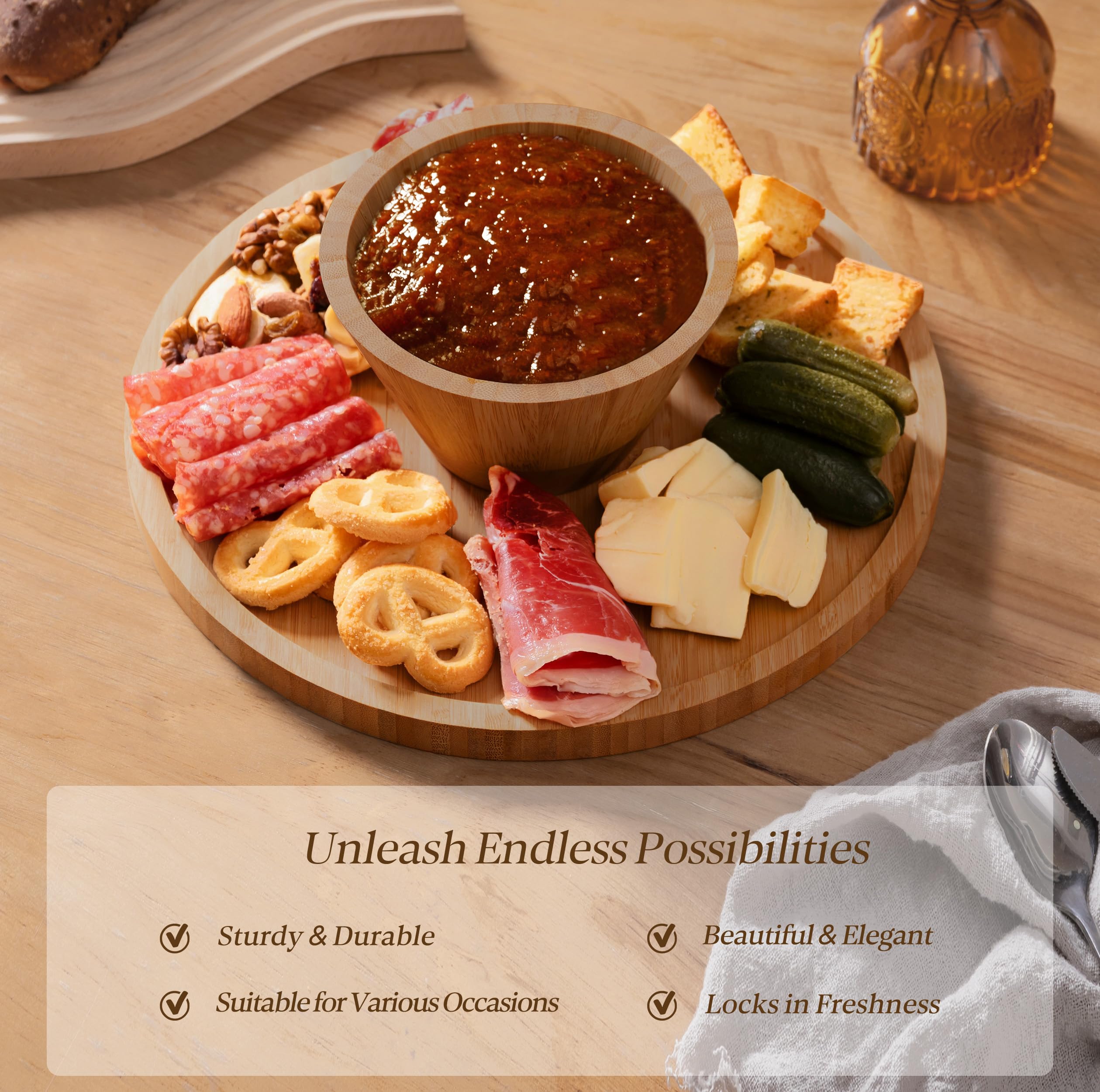 Uso 6-en-1 de HBlife para tartas, quesos y salsas.
