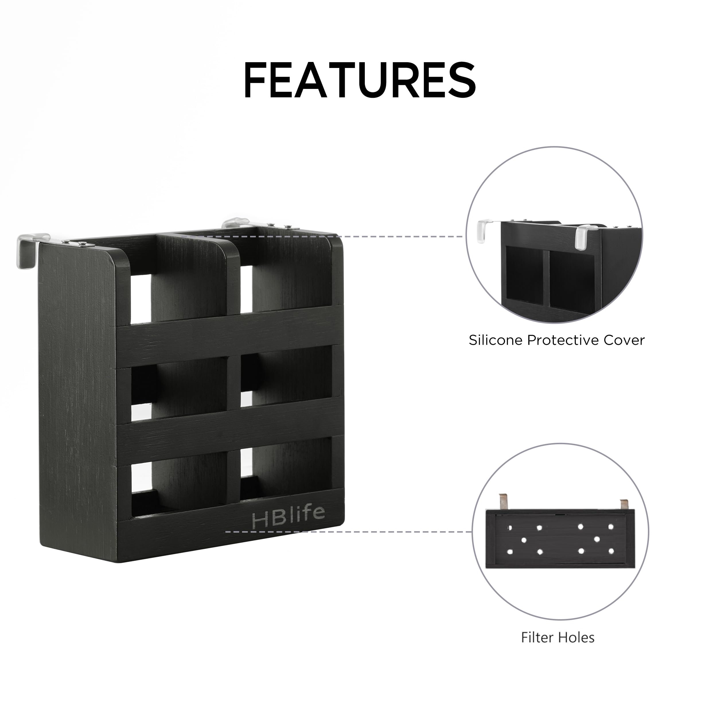 HBlife soporte de utensilios doble para cubiertos y utensilios