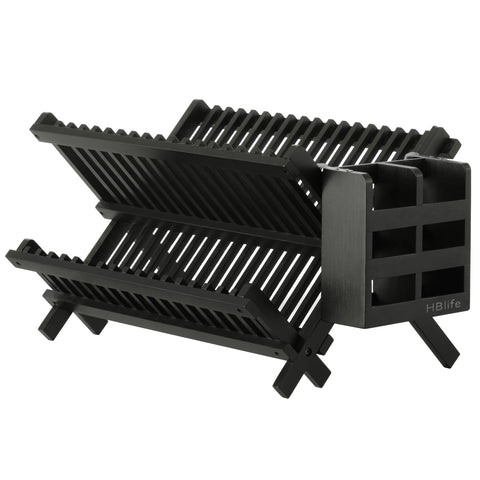 HBlife escurridor de platos con diseño en forma de X plegable para liberar espacio