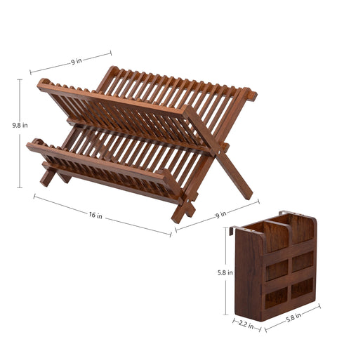 HBlife escurridor en teca plegable para guardar tras usar.