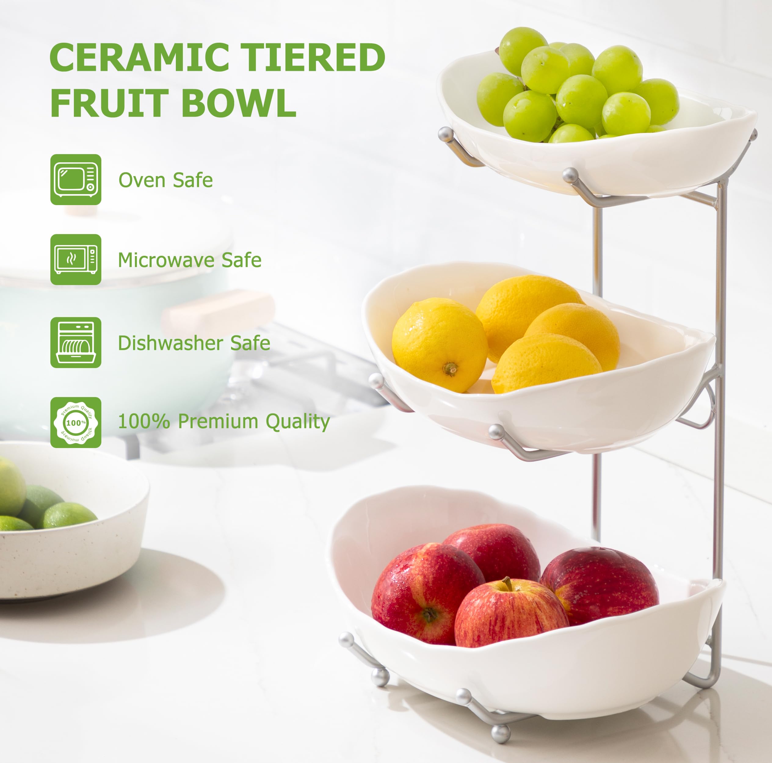 HBlife frutero base metal estable para cocina ordenada