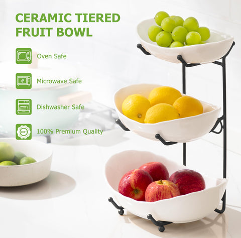 Frutero cerámico HBlife con base antideslizante para mayor estabilidad