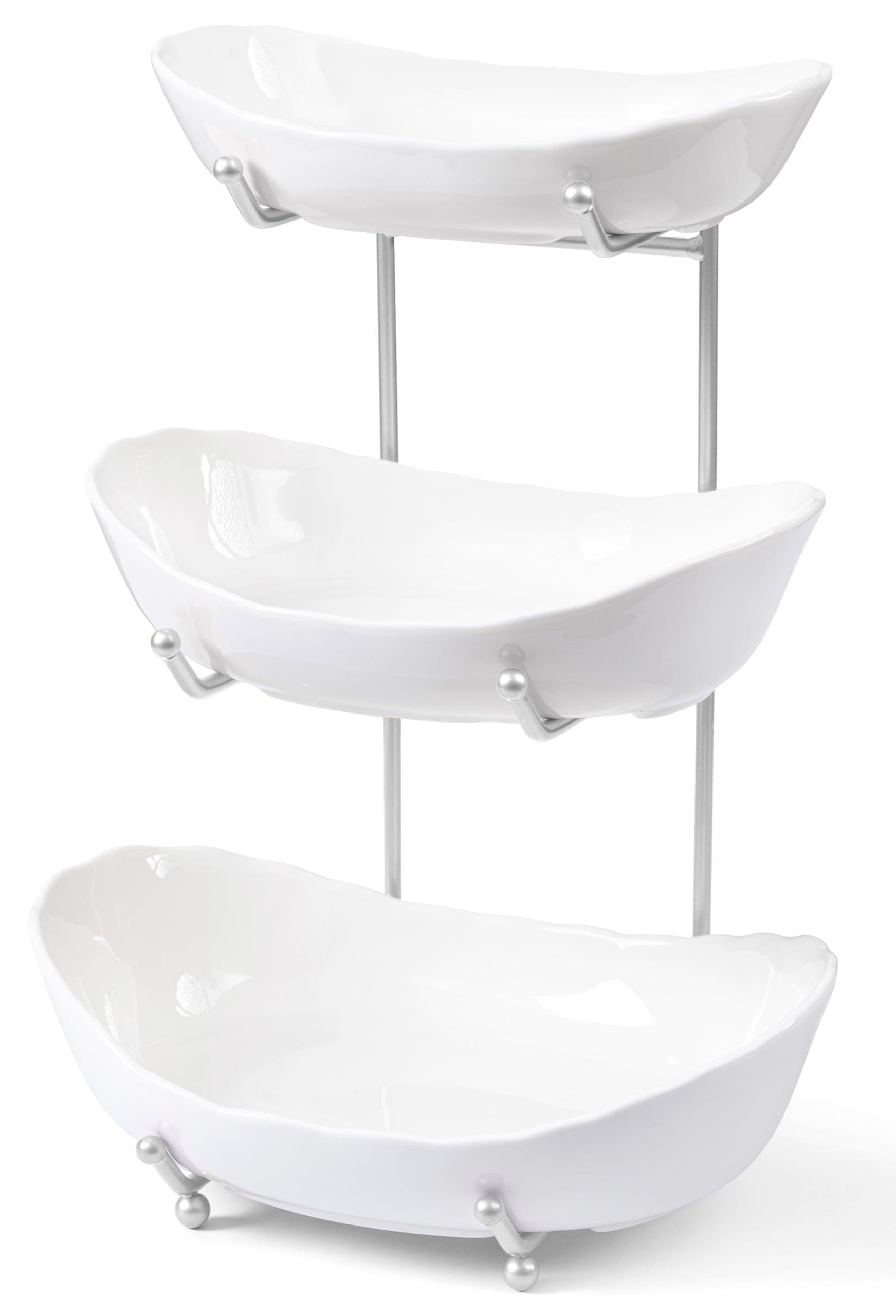 HBlife frutero tres niveles cerámico encimera para organizar frutas