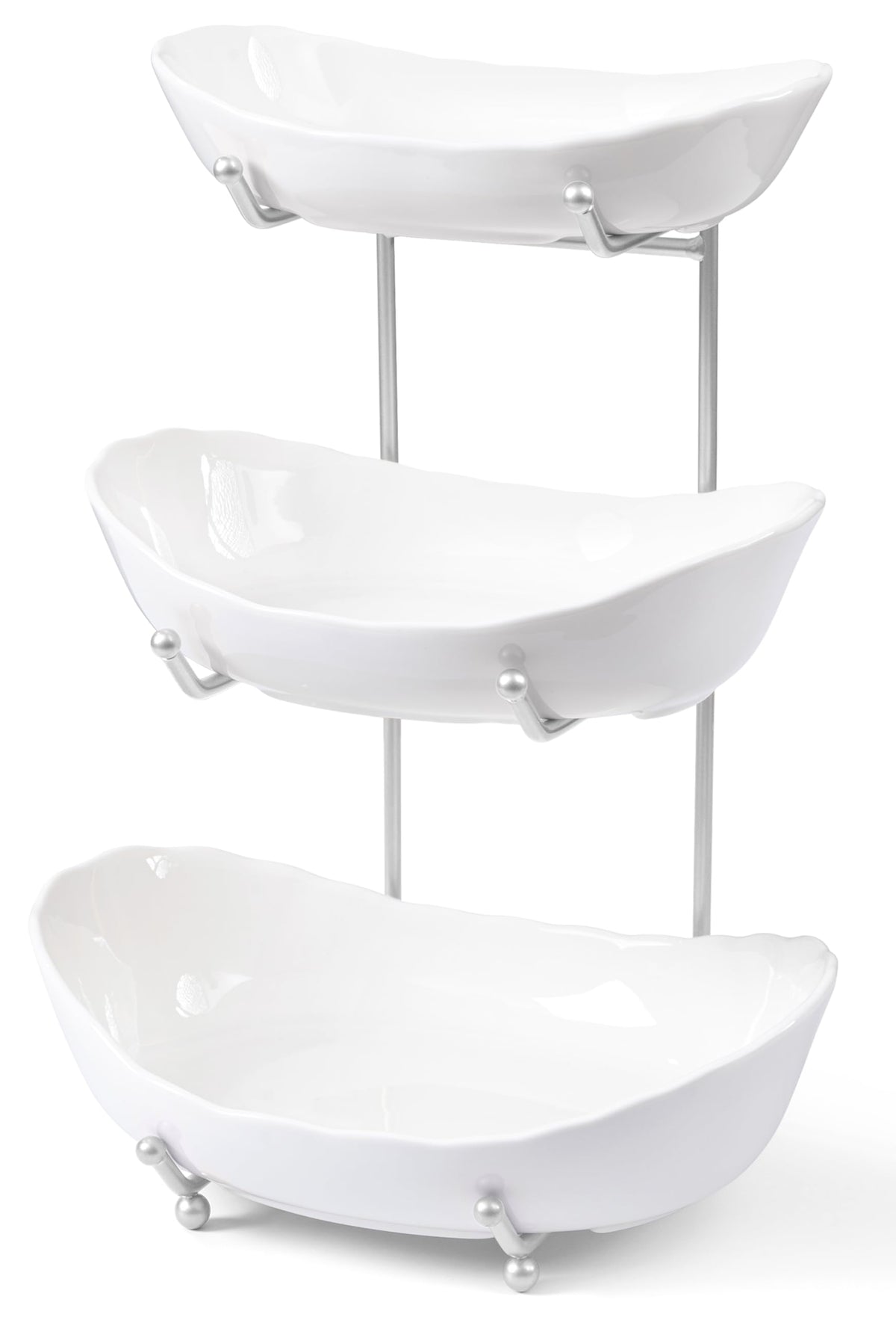 HBlife frutero tres niveles cerámico encimera para organizar frutas