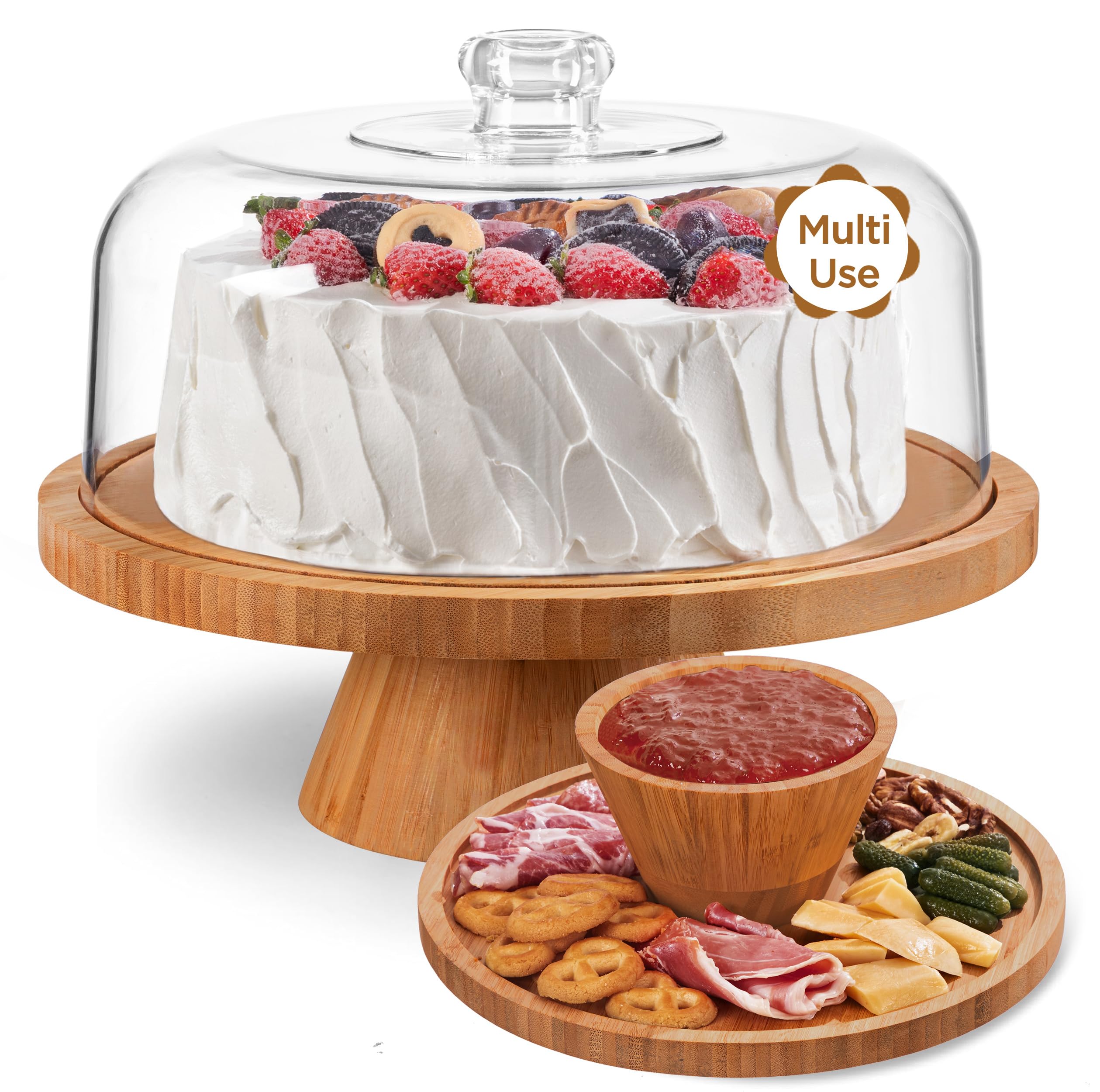 Porta-tarta HBlife con tapa para pasteles, ideal para fiestas elegantes.