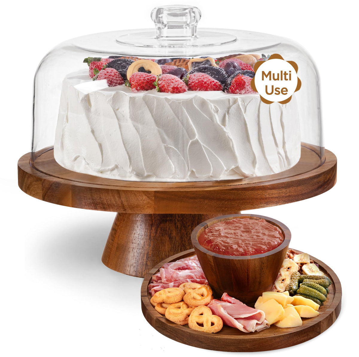 HBlife soporte para pasteles con tapa 114 cm para presentaciones elegantes y frescura prolongada