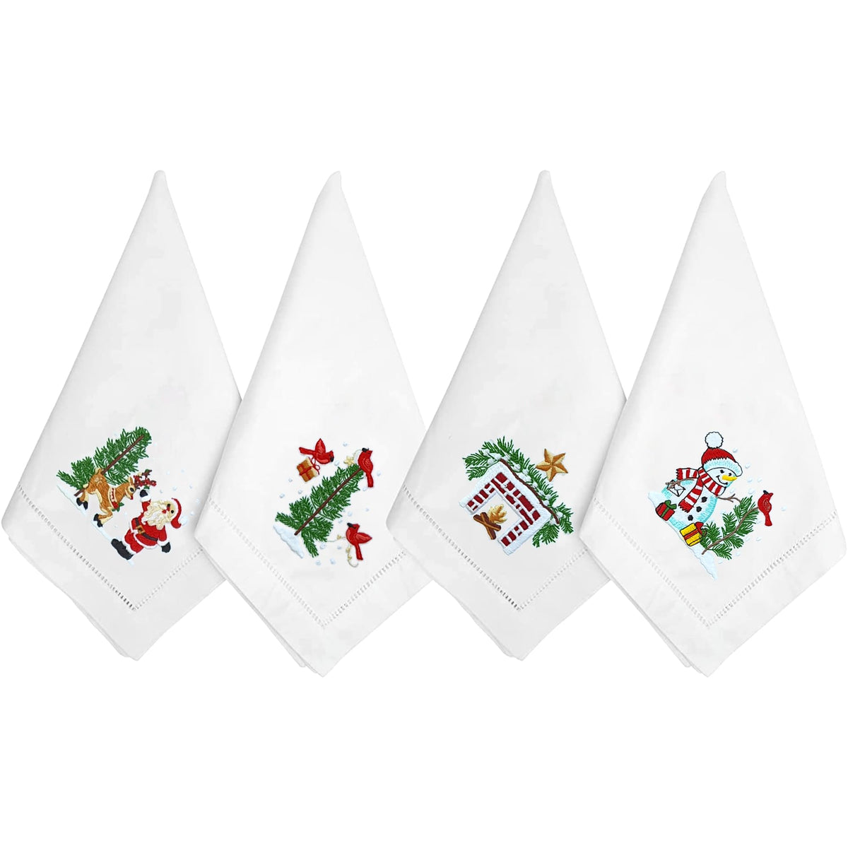 HCraft servilletas bordadas de algodón 18x18 para mesa elegante y uso diario