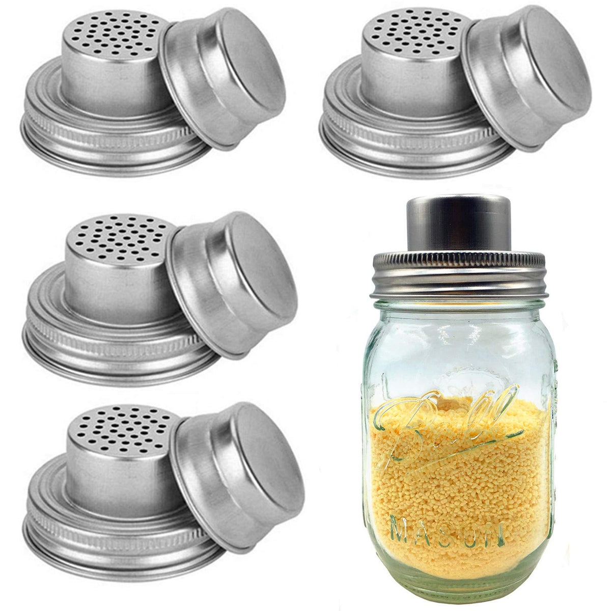 Tapa HDCBMCDDM-US para frascos Mason de boca regular, acero inoxidable resistente.